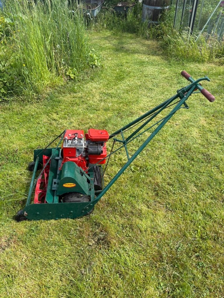 Vintage Trimmer benzine kooimaaier USA, Gardena California, Tuin en Terras, Grastrimmers, Ophalen, Benzine, Gebruikt, 30 tot 50 cm