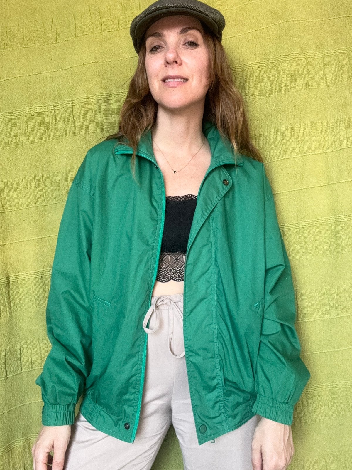 Vintage jas - jacket - groen - jaren 80/90 - S/M, Maat 38/40 (M), Hgv, Hgv, Ophalen of Verzenden