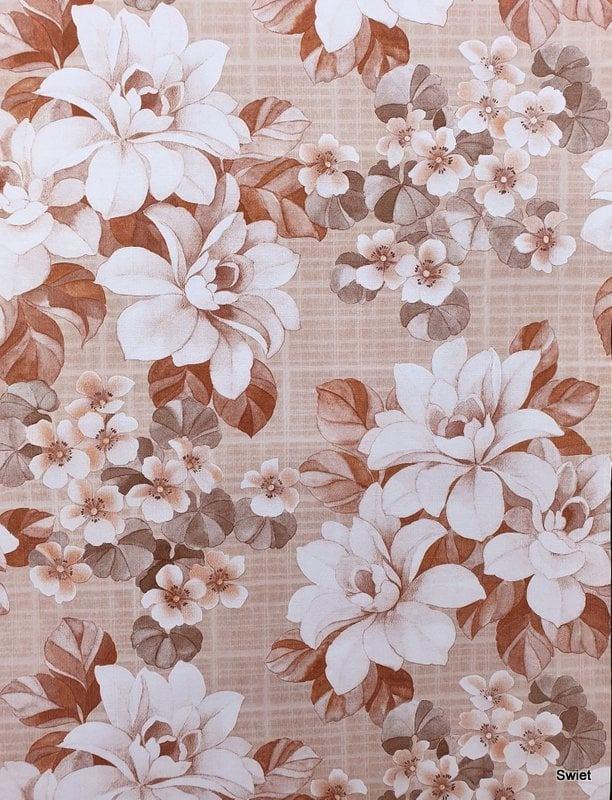 11754 Spicy terra bloemenbehang met grote bloemen swiet, Verzenden, Beige