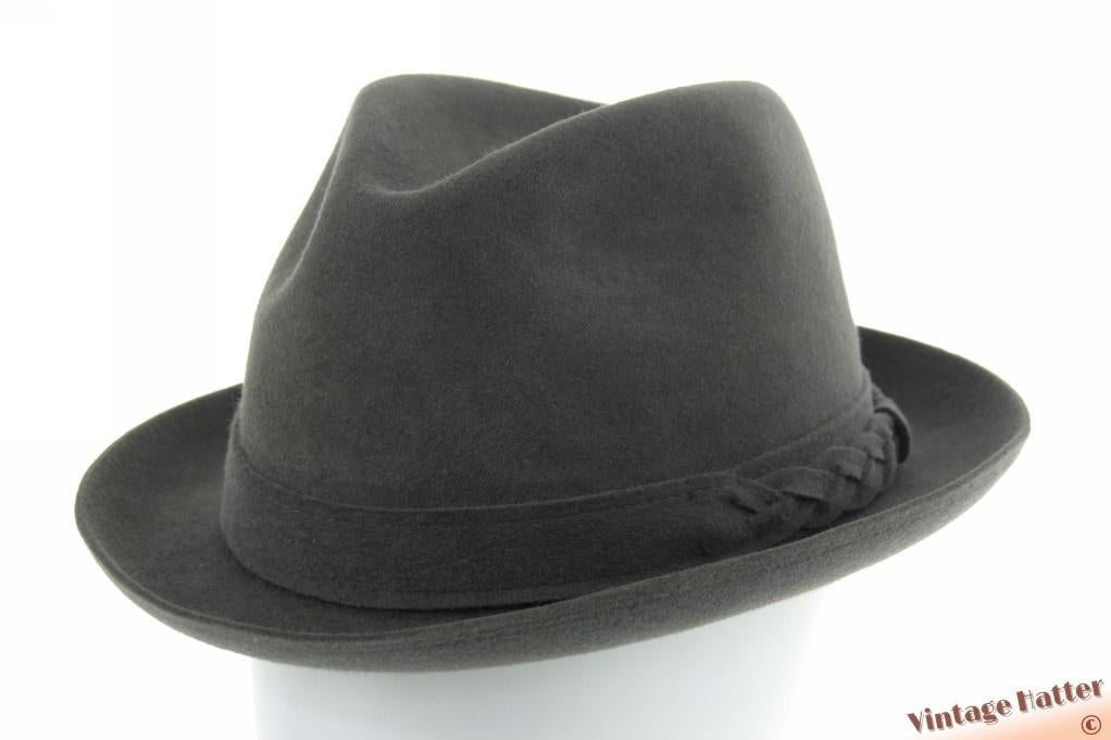 Vintage Gleufhoed Stanton Hats grijs vilt 58 In goede staat, Ophalen of Verzenden, Zo goed als nieuw, 58 of 59 cm (L, 7¼ of ⅜ inch)