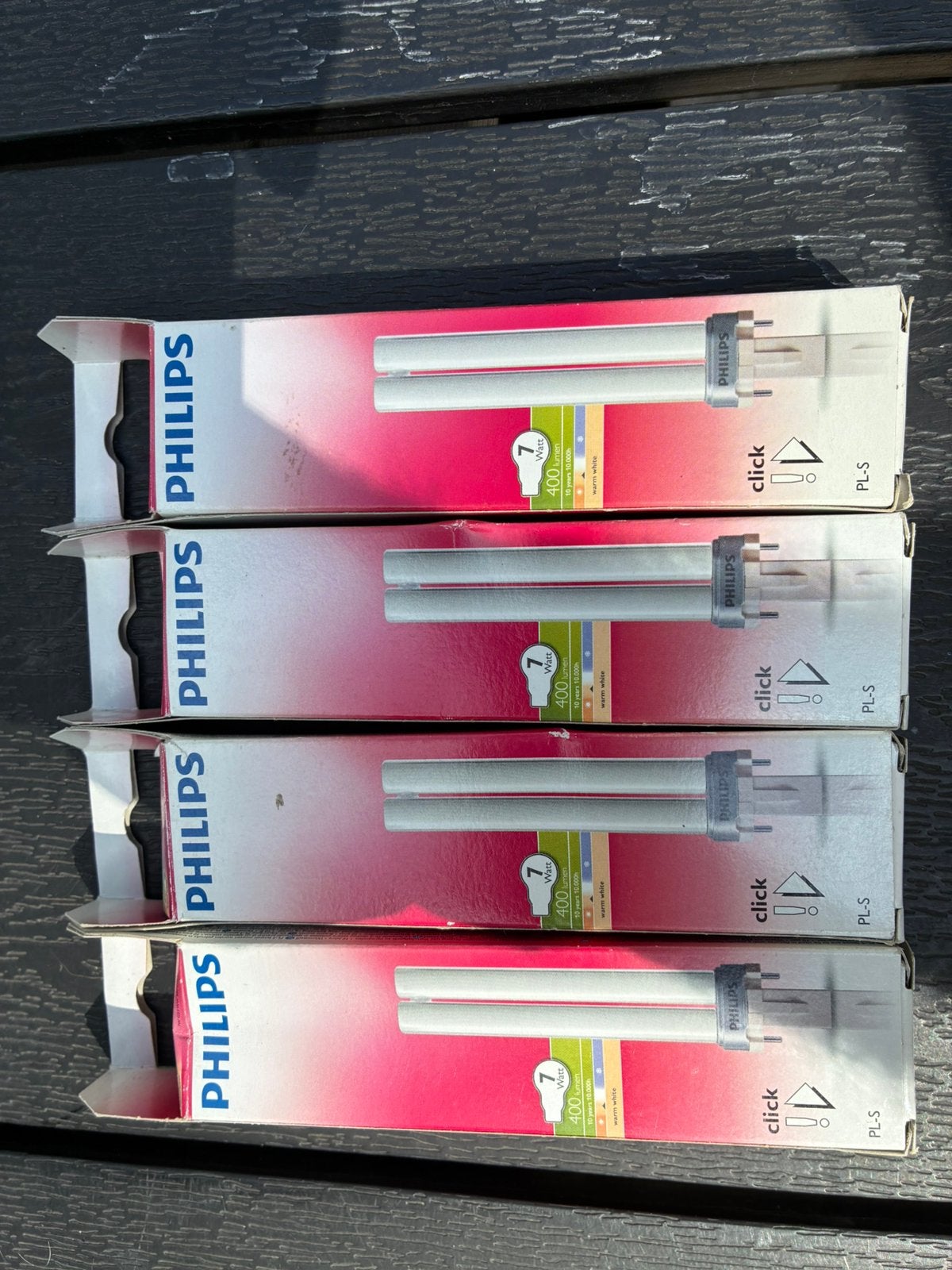 4 Philips lampen PL-S, Philips, Overige typen, Nieuw, Warm wit