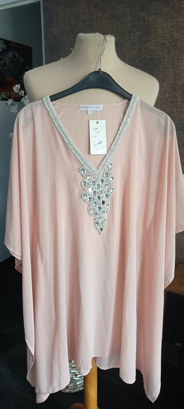 Chic by Lirette Roze Strandjurk met Zilveren Steentjes Mt S, Ophalen, Nieuw, Roze, Overige typen