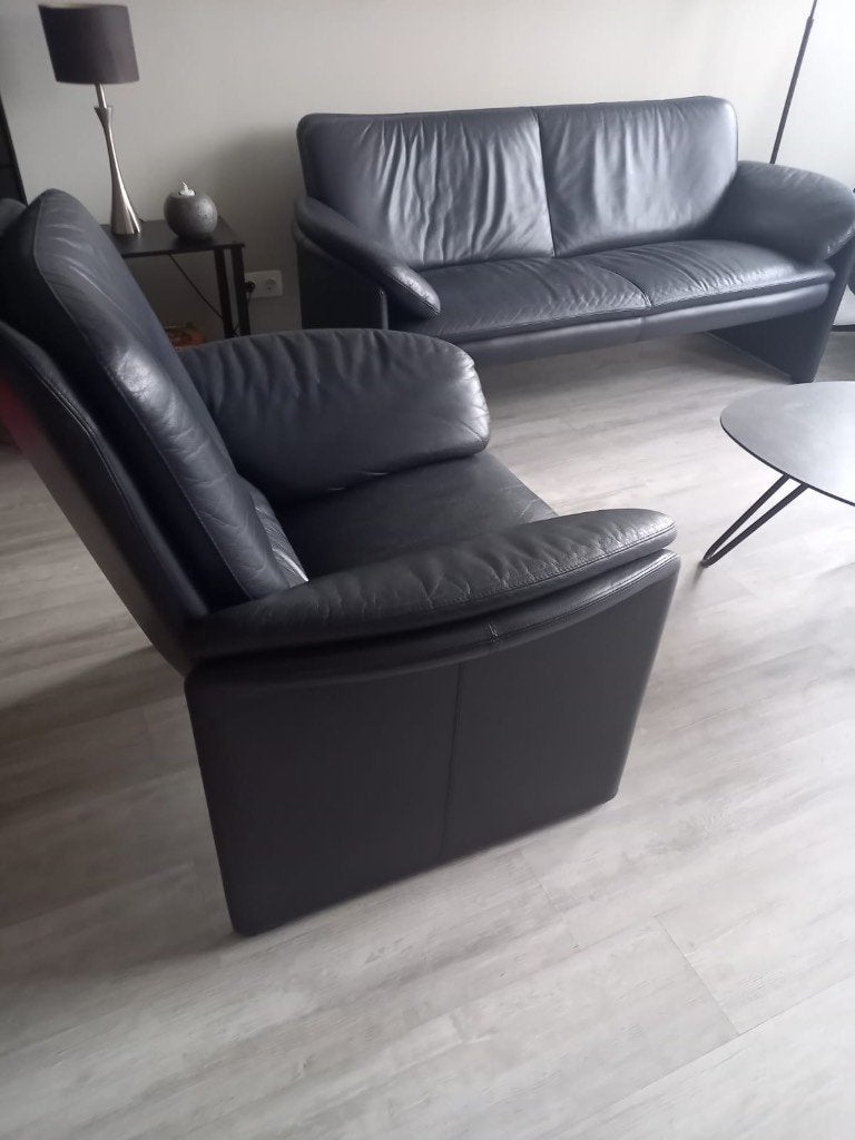 Leolux bankstel – 2-zitsbank + fauteuil, Ophalen, Gebruikt, 150 tot 200 cm, Driepersoons