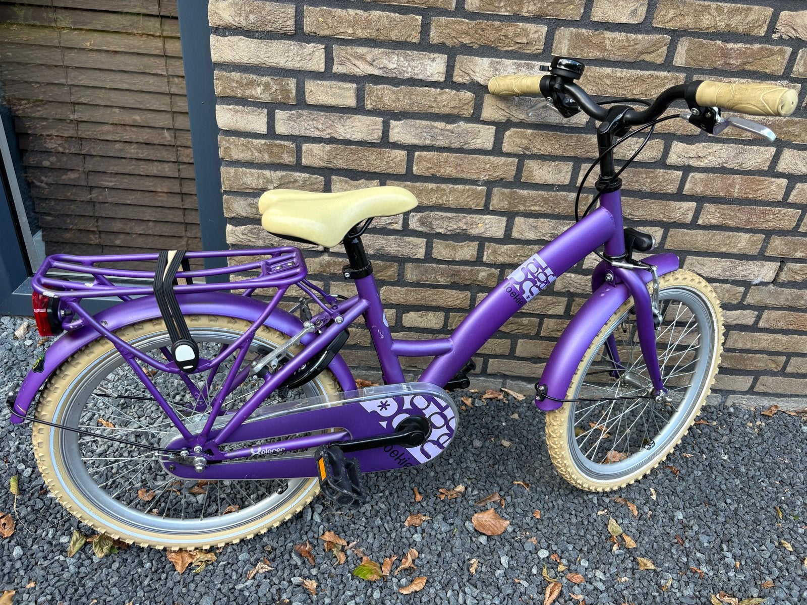 Loekie kinderfiets 20 inch - paars, Ophalen, Gebruikt, Velgrem, 16 tot 20 inch