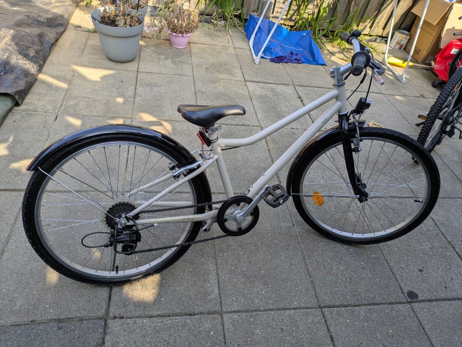 B twin fiets hybride 20 inch, Minder dan 10 versnellingen, Velgrem, Minder dan 47 cm, Ophalen