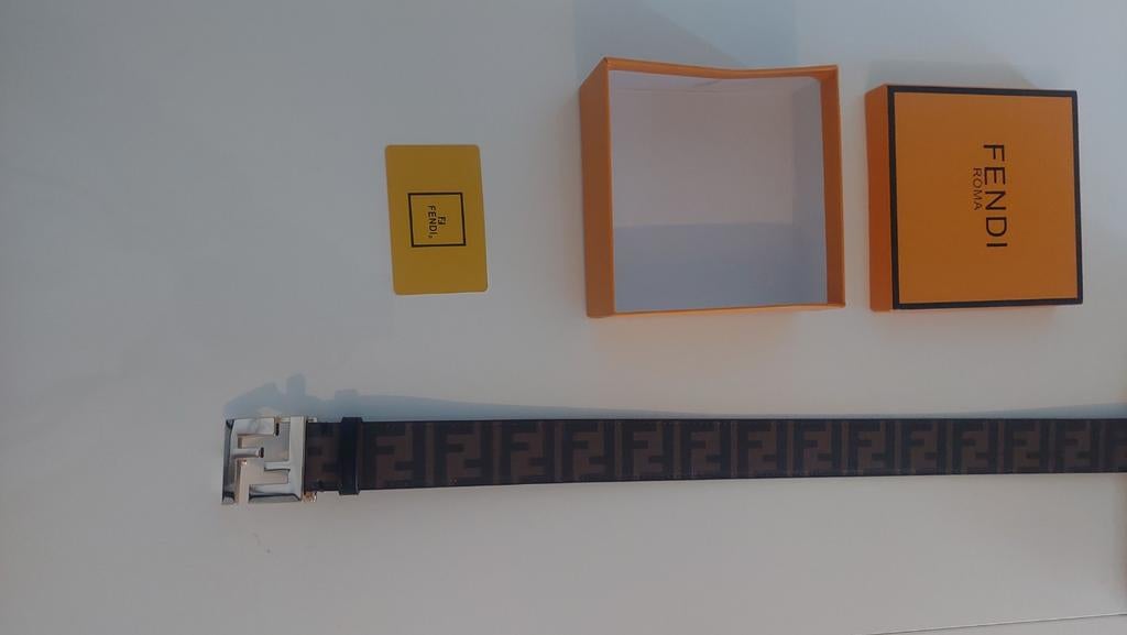 Fendi Designer Gouden Gesp Nieuw, Bruin, Nieuw, Riem of Ceintuur, Fendi