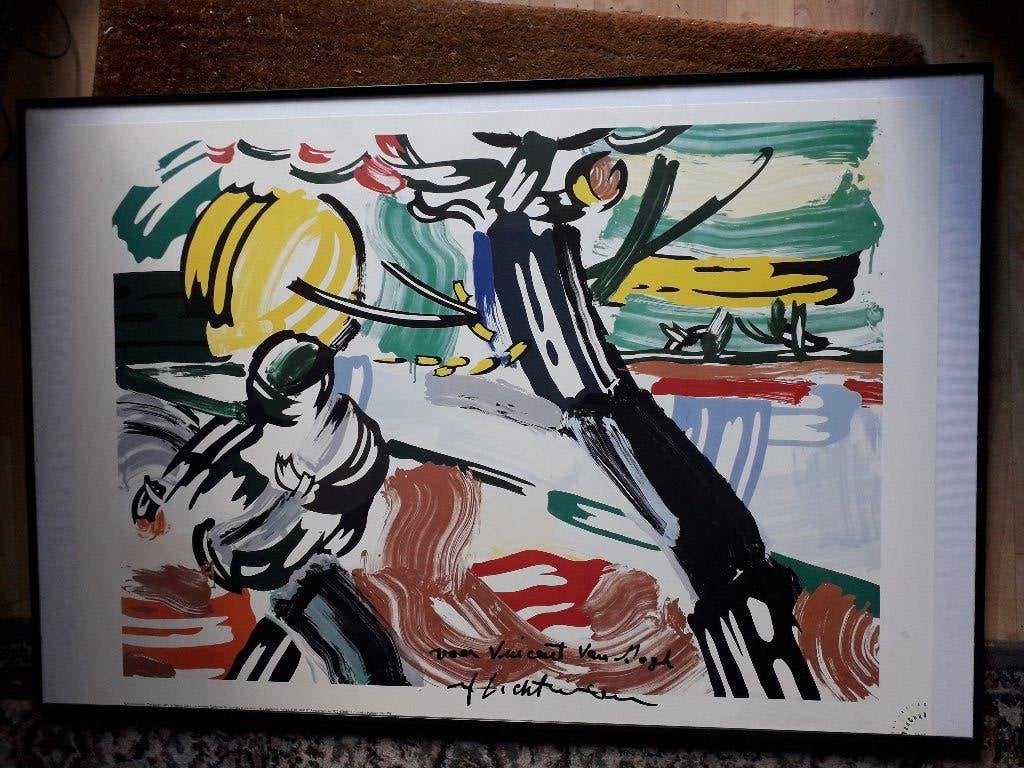 Homage to Vincent van Gogh door Roy Lichtenstein, Antiek en Kunst, Ingelijst, 1950 - 1999, 62 cm, Ophalen of Verzenden