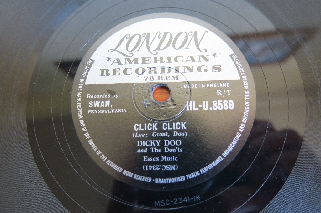 Dicky Doo and the Don'ts Click Clack 78rpm 78 toeren jukebox, Gebruikt, 10 inch, Pop, Ophalen of Verzenden