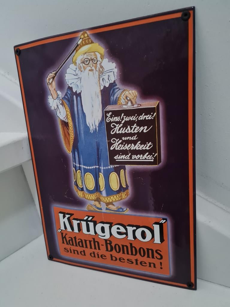 Emaille bord krugerol, Ophalen of Verzenden, Reclamebord