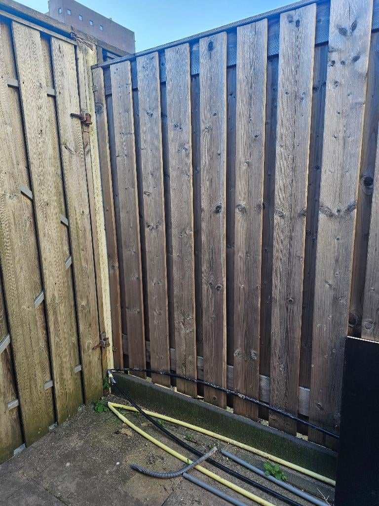 Schutting met betonnen paal, Tuin en Terras, Schuttingen, Ophalen, Gebruikt, Minder dan 3 meter, 2 meter of meer