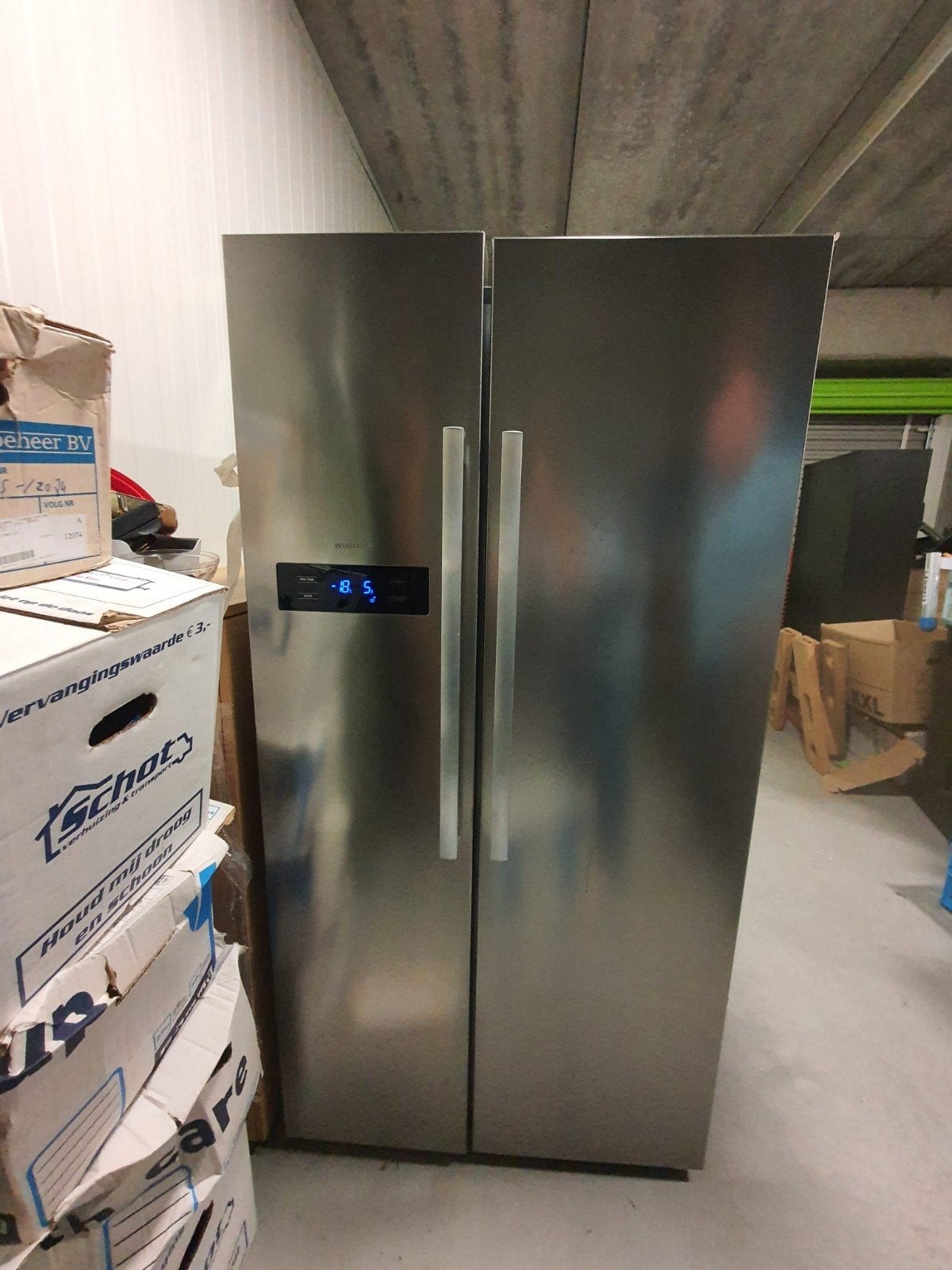 Inventum Amerikaanse Koelkast Side-by-Side SK010 02, Gebruikt, 200 liter of meer, 60 cm of meer, Met aparte vriezer