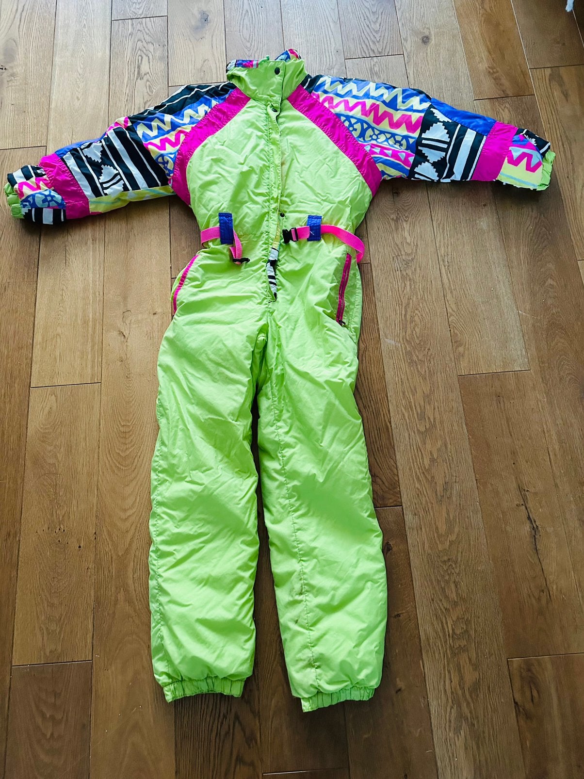 Vintage Frans skipak maat 34 / XS Skiss, Ophalen, Overige thema's, Kleding, Maat 34 (XS) of kleiner