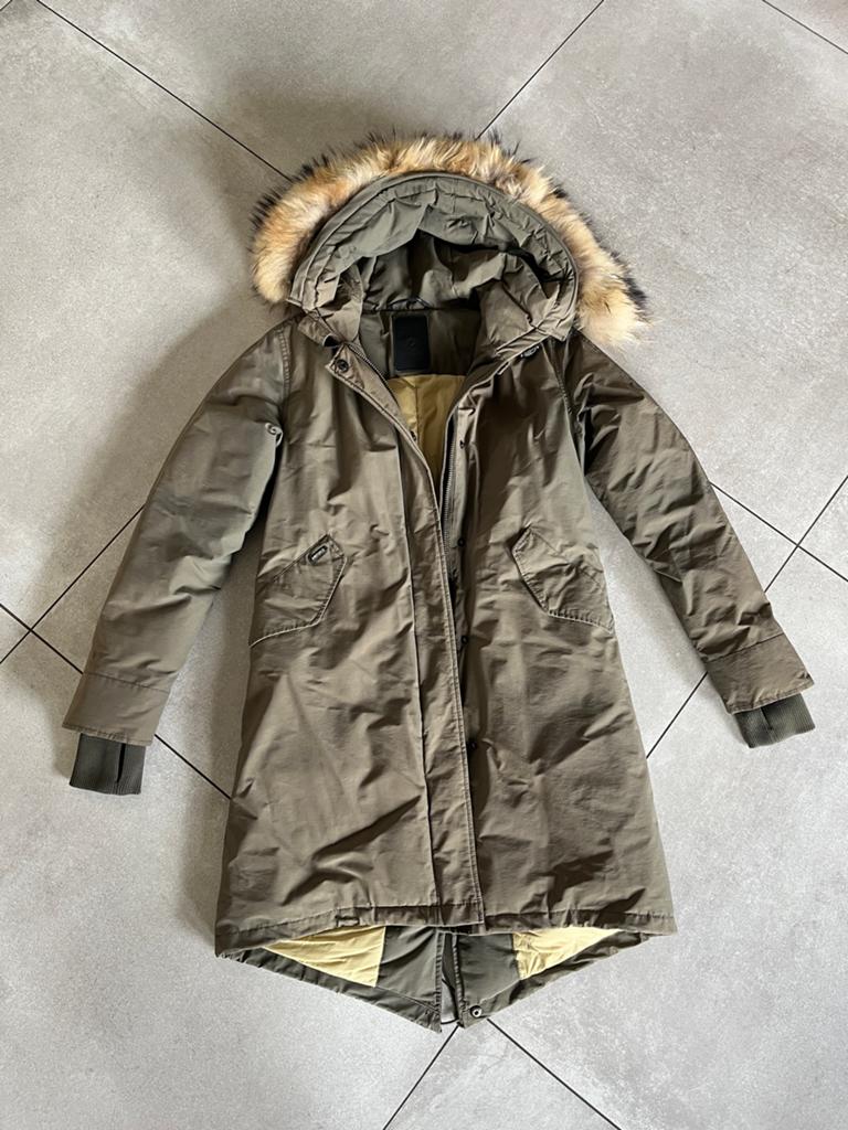 Airforce winterjas met bontkraag - Maat S, Kleding | Dames, Jassen | Winter, Verzenden, Zo goed als nieuw, Maat 36 (S), Groen