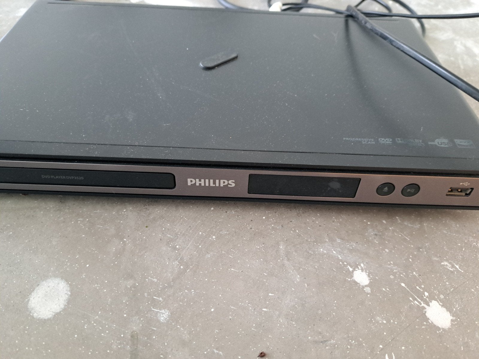 Philips zwarte DVD speler met afstandbediening en kabels, Audio, Tv en Foto, Dvd-spelers, Ophalen of Verzenden, Zo goed als nieuw