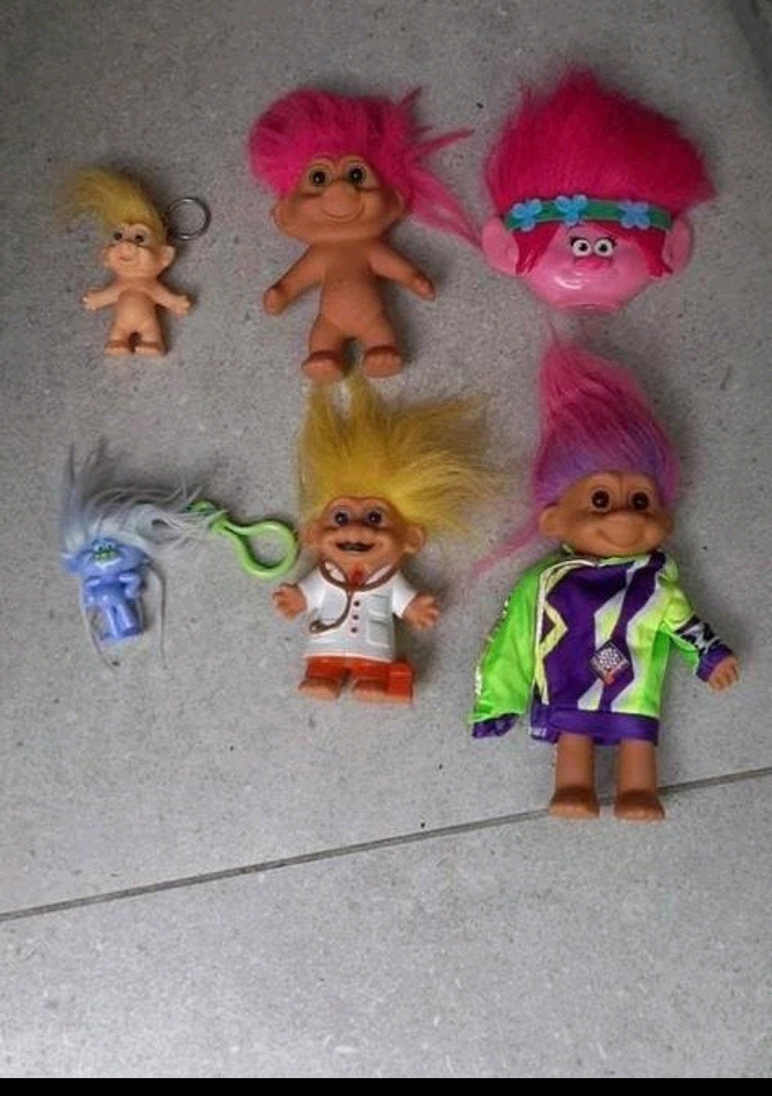 Vintage Troll Poppen Collectie - 6 Stuks, Ophalen of Verzenden, Gebruikt, Overige typen