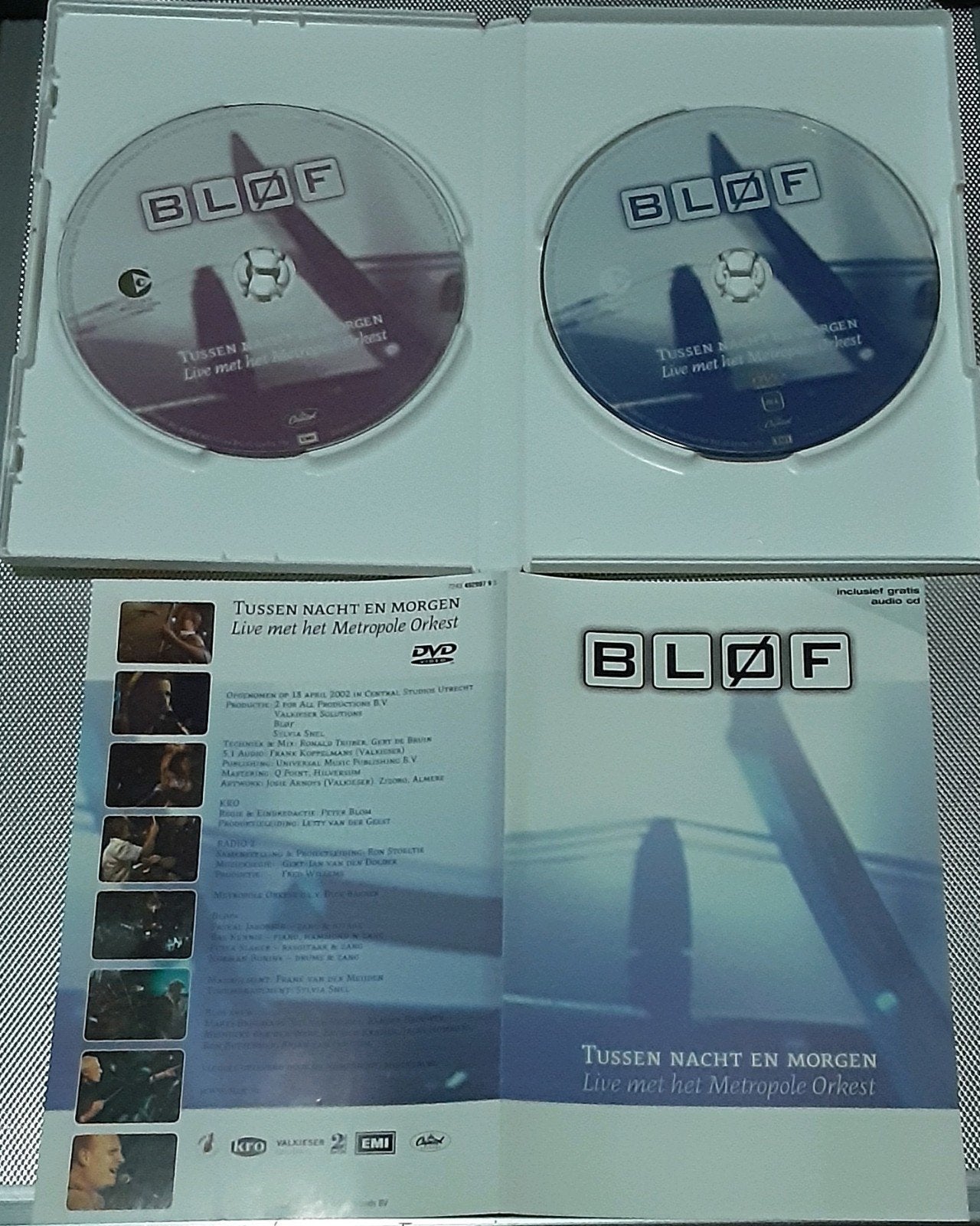 BLØF - Tussen Nacht en Morgen Live met Metropole Orkest DVD, Gebruikt, Alle leeftijden, Concert, Inclusief doosje