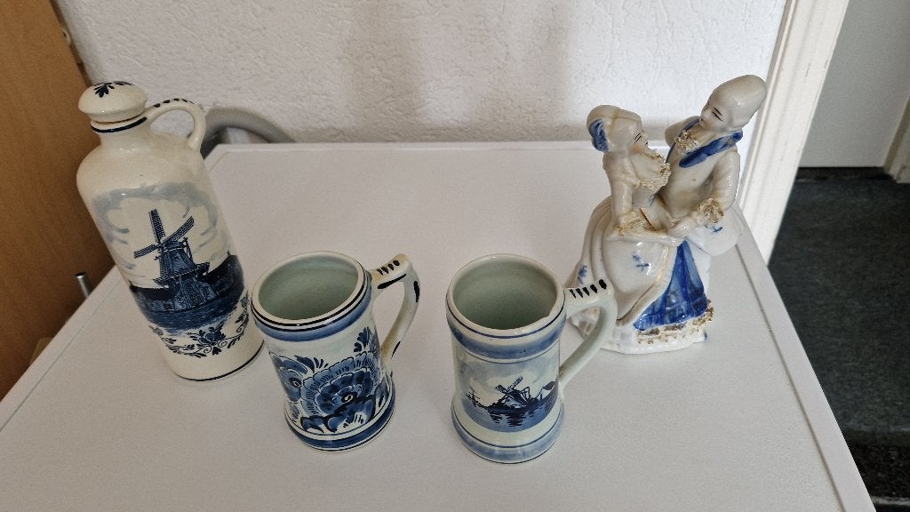 oud delfts blauw bierpullen enz., Ophalen of Verzenden