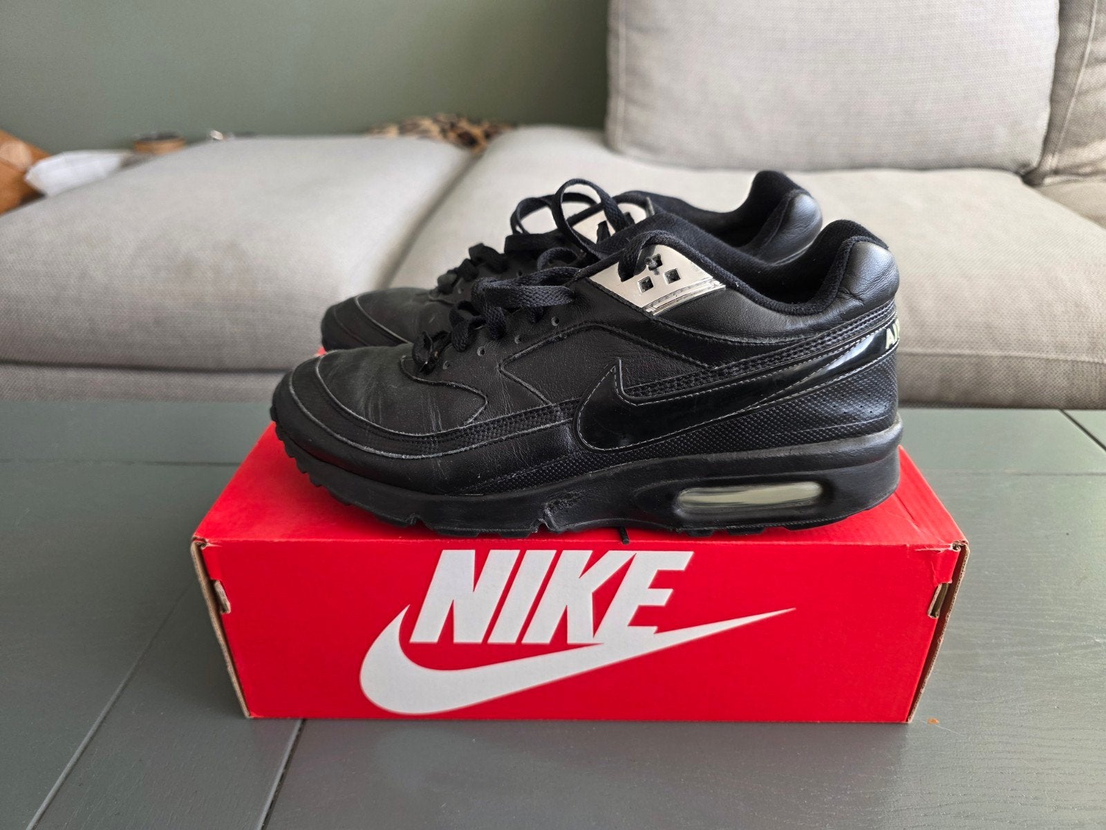 Nike air max classic bw zwart chrome maat 43 leder, Ophalen of Verzenden