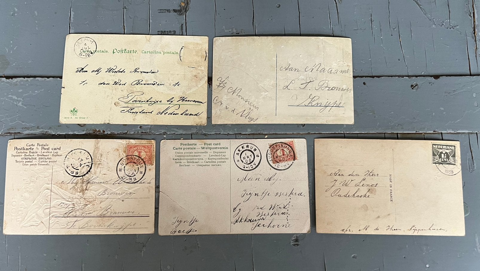 5 x Oude postkaarten, Ophalen of Verzenden, Voor 1940, Gebruikt
