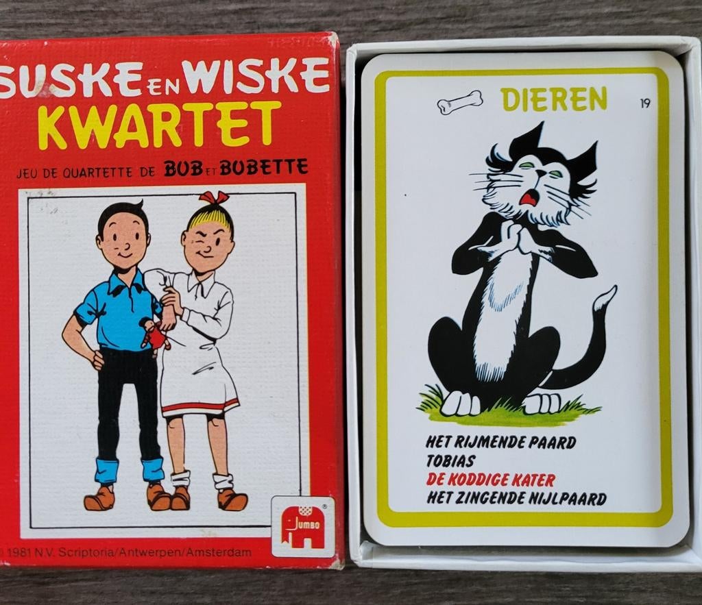 Suske en Wiske Kwartetspel - Vintage Jumbo 1981, Vijf spelers of meer, Ophalen of Verzenden, Gebruikt, Jumbo
