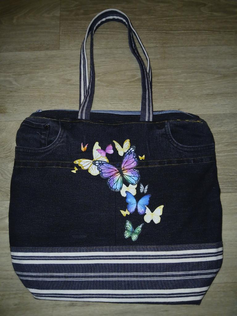 11) Denim ( vlinder) tas van jeans/ Spijkerbroek, Sieraden, Tassen en Uiterlijk, Tassen | Damestassen, Ophalen of Verzenden, Nieuw