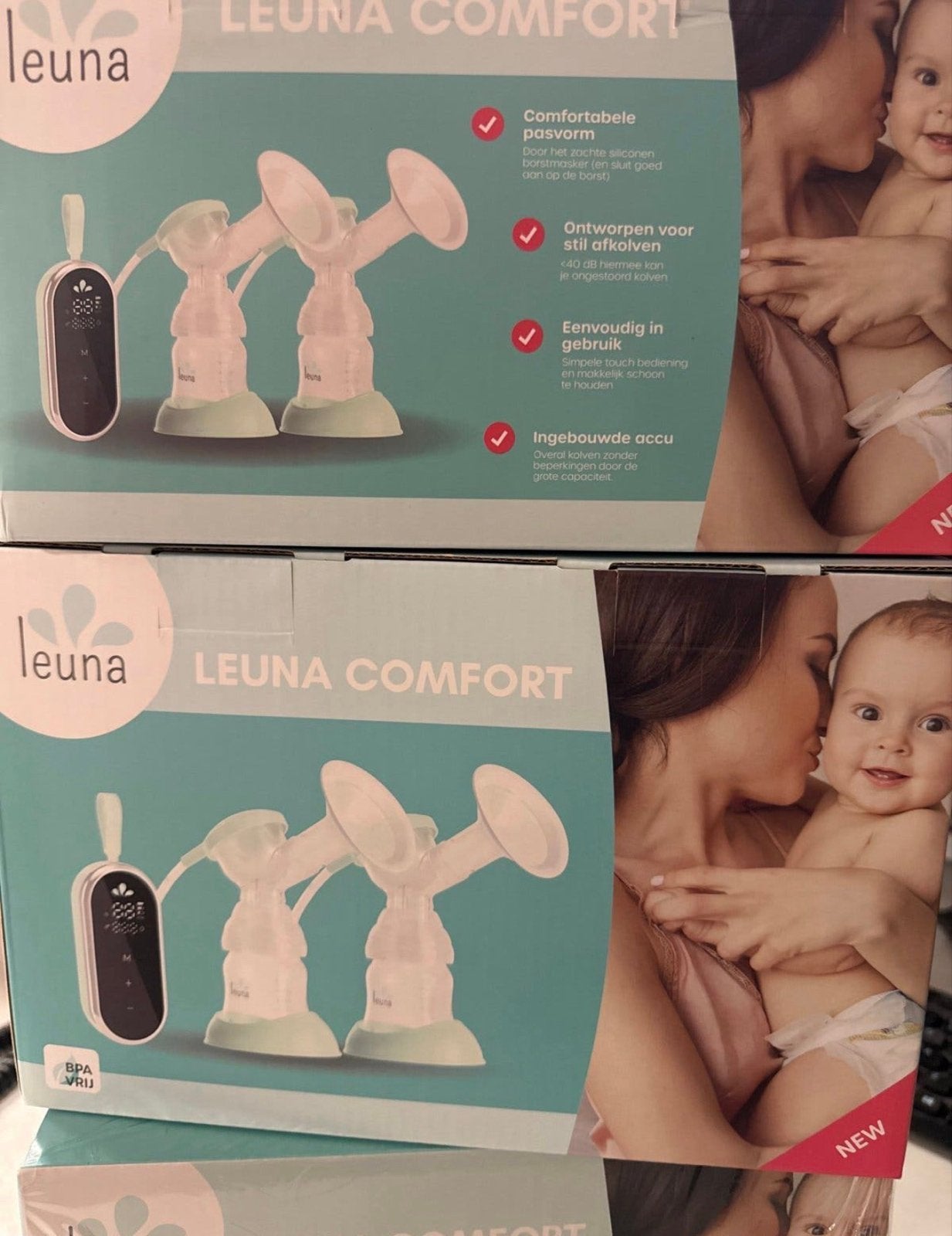 Leuna Comfort Dubbele Borstkolf met Ingebouwde Accu, Ophalen, Nieuw