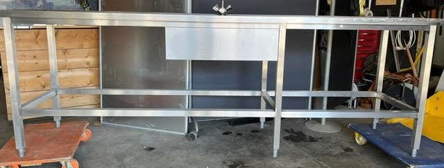 RVS spoeltafel met spoelbak en kraan, Ophalen, Gebruikt, Minder dan 100 cm, 25 tot 50 cm