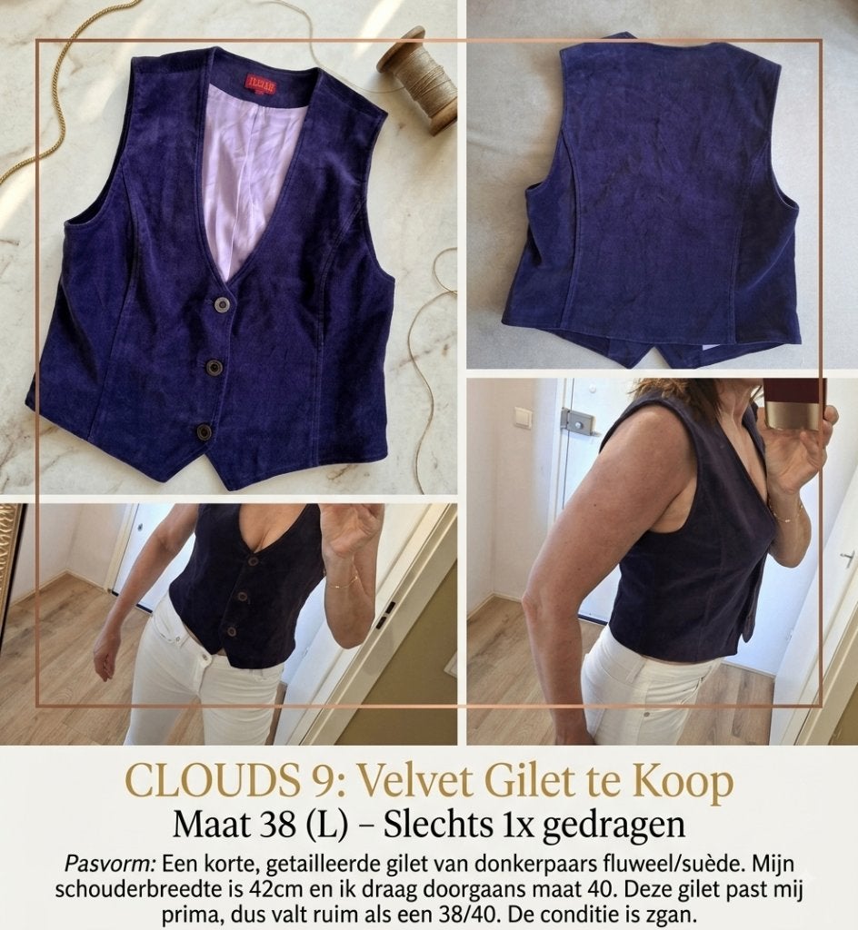 Gilet, Ophalen of Verzenden, Zo goed als nieuw, Maat 38/40 (M), Paars