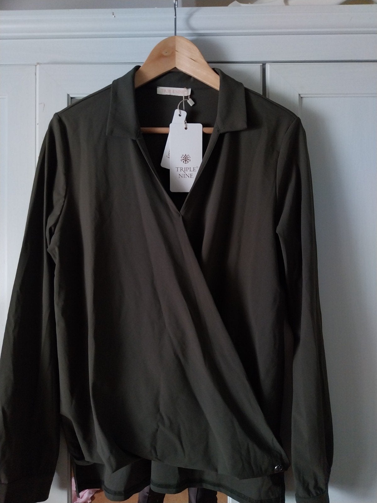 Legergroene top/blouse, Ophalen of Verzenden, Nieuw, Groen