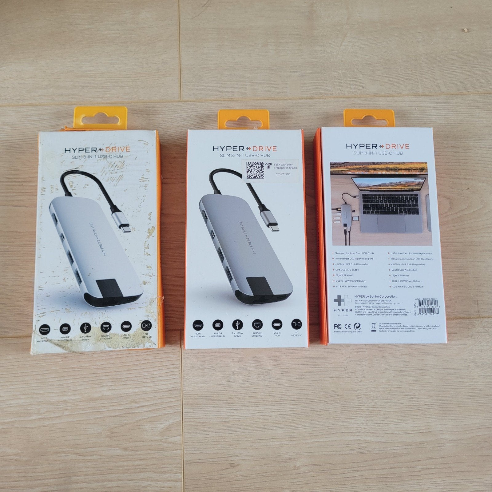 Usb c hub 8 in 1 HYPER HyperDrive SLIM, Computers en Software, Netwerk switches, Ophalen of Verzenden, Nieuw