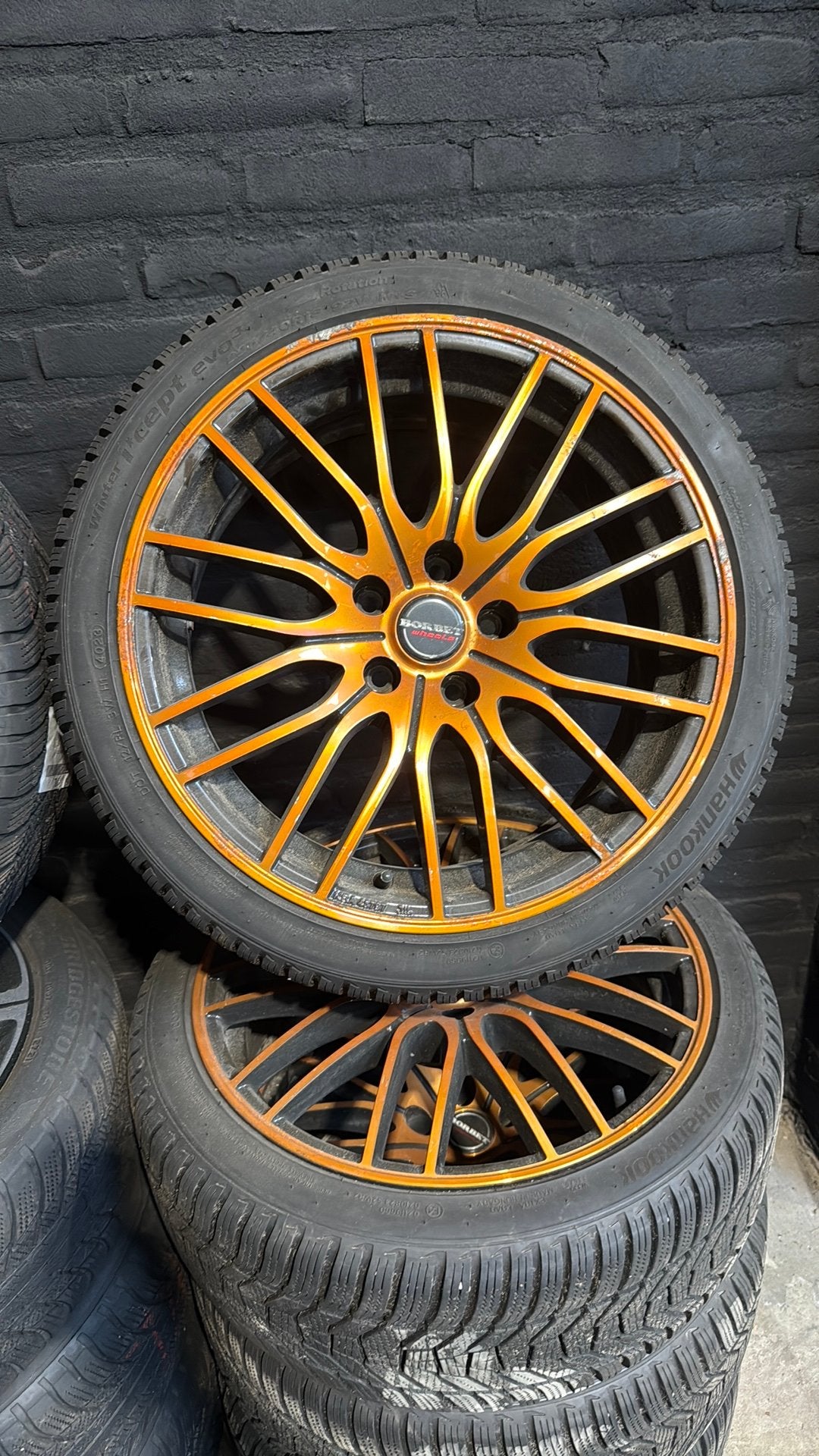 Borbet 18” winterset, Ophalen, 18 inch, Banden en Velgen, Winterbanden