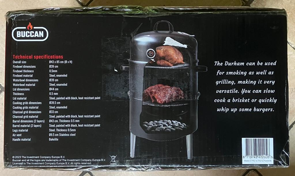 BUCCAN Durham Smokey Canon BBQ Smoker Grill Nieuw, Tuin en Terras, Barbecue-accessoires, Ophalen, Nieuw