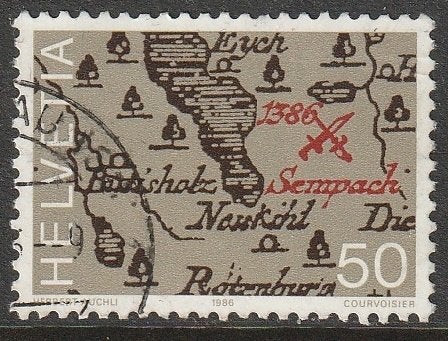 Zwitserland 1986 1309 Slag bij Sempach, Gest, Ophalen of Verzenden, Gestempeld