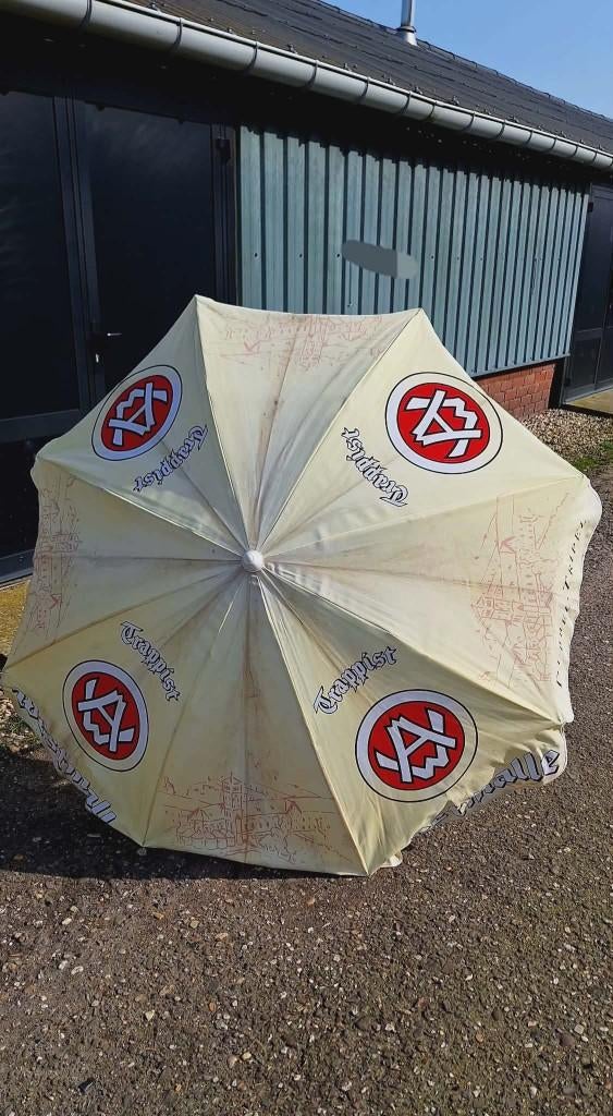 Vrolijke vintage reclame parasol, parasols, div. soorten🌞, Ophalen, Verstelbaar, Gebruikt, .