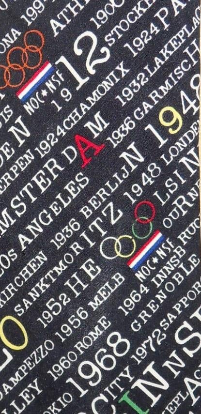 NOC-NSF stropdas zwart Olympische Spelen door de jaren heen, Ophalen of Verzenden, Nieuw, Zwart