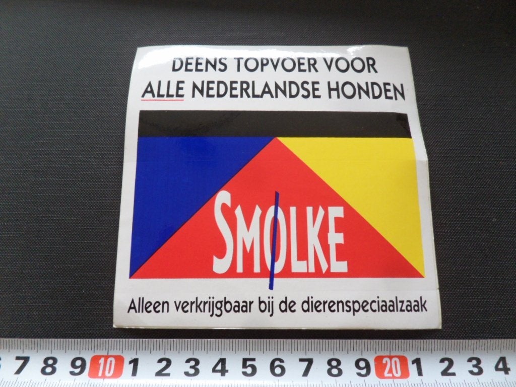 sticker Deens topvoer voor alle Nederlanndse honden SMOLKE *, Ophalen, Zo goed als nieuw