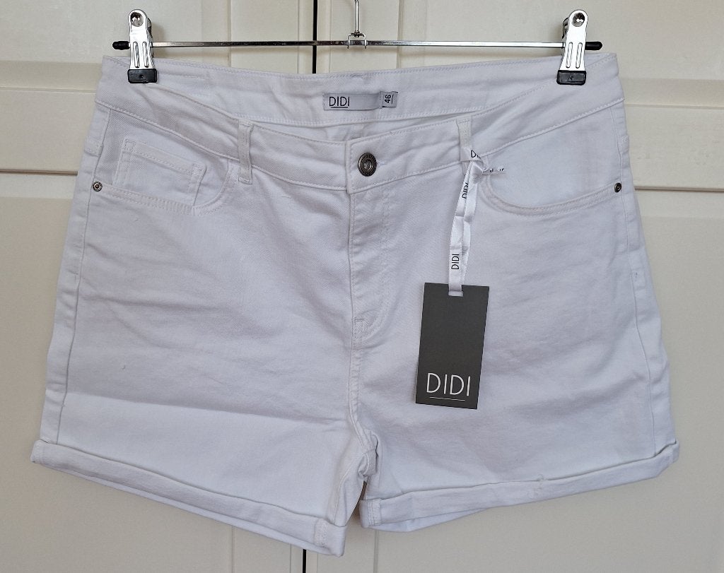 DIDI nieuwe witte jeans shorts korte broek, maat 46 XL, Wit, Overige jeansmaten, Nieuw, Didi