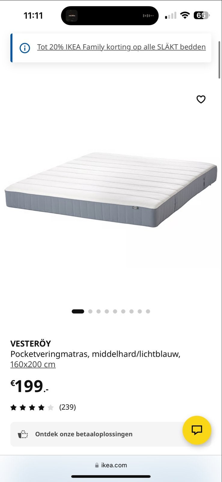 Ikea bed en matras 160x200 cm - Zo goed als nieuw, Tweepersoons, Ophalen of Verzenden, Zo goed als nieuw, 200 cm