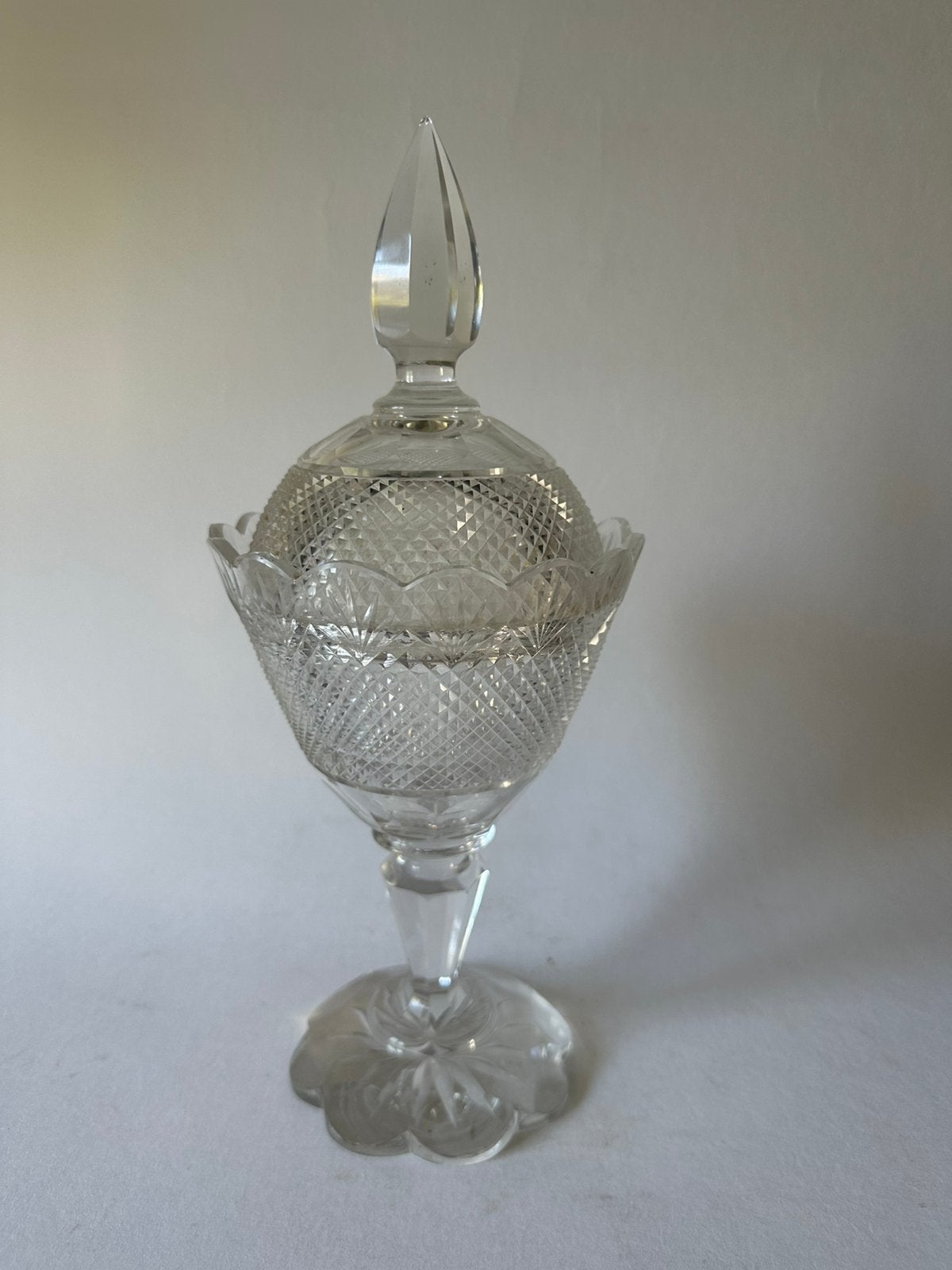 Antieke Kristallen Gember Coupe Ruitwaaier slijpsel 1870, Ophalen of Verzenden