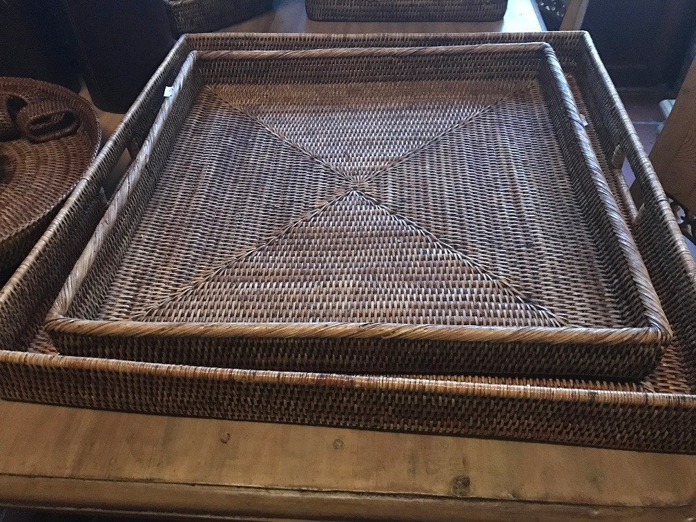 Vierkant rieten DIENBLAD – Rattan rotan 50x50, Wilms, Natuurlijk materiaal, Vierkant, Ophalen of Verzenden