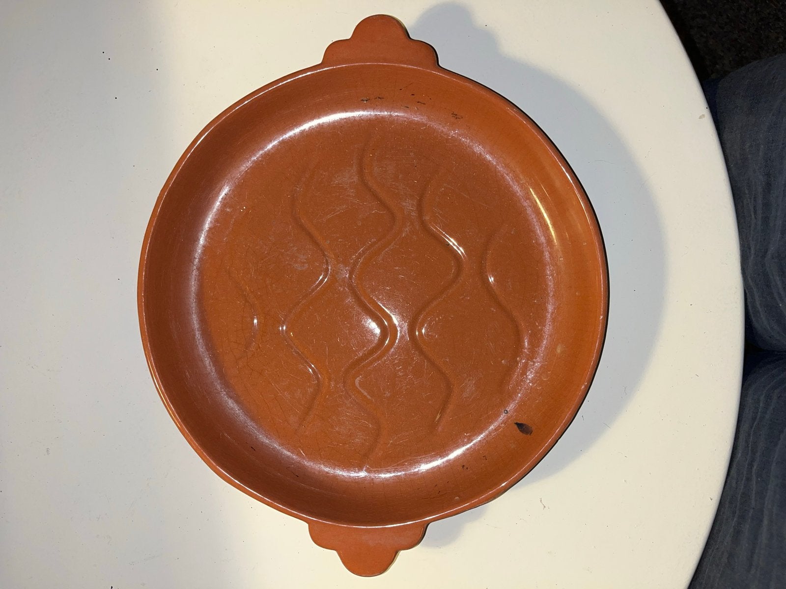 Terracotta ovenschaal met handvatten, Antiek en Kunst, Ophalen