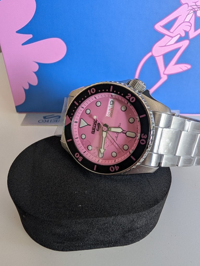 Seiko 5 Sports SRPM07K1 "Pink Panther", Ophalen, Staal, Polshorloge, Nieuw