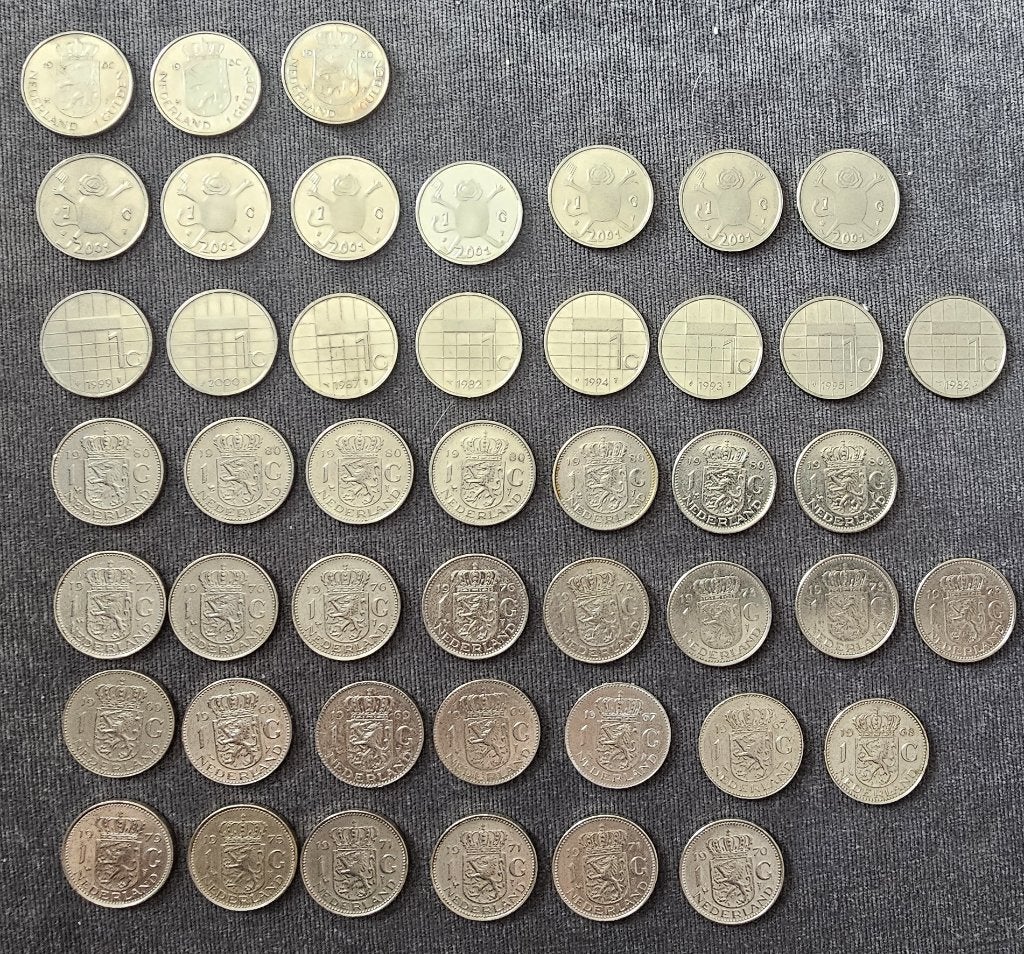 46 x 1 gulden div. jaren nederland van 1967 tot 2001, Postzegels en Munten, Verzenden, Koningin Juliana, 1 gulden, Setje