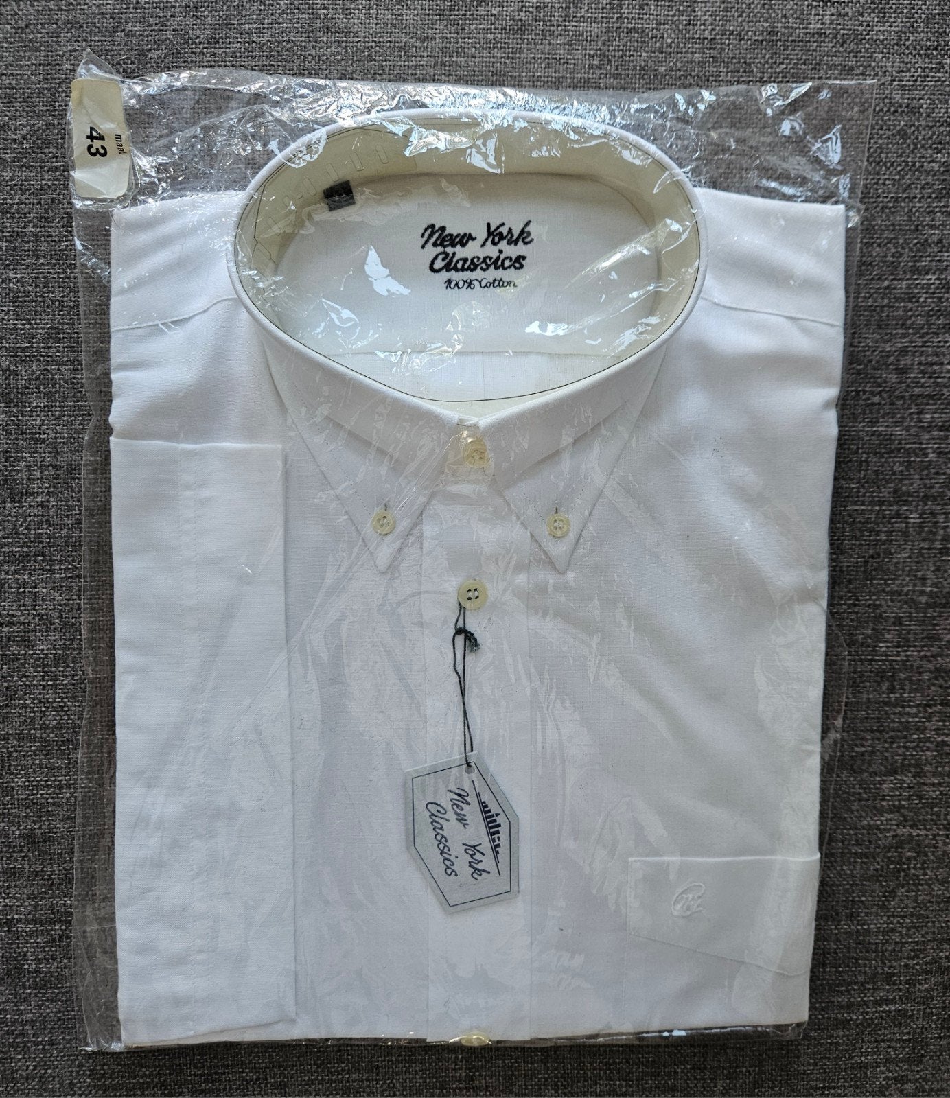 Nieuw wit overhemd - New York Classics - maat 43, Kleding | Heren, Overhemden, New York Classics, Wit, Nieuw, Ophalen of Verzenden