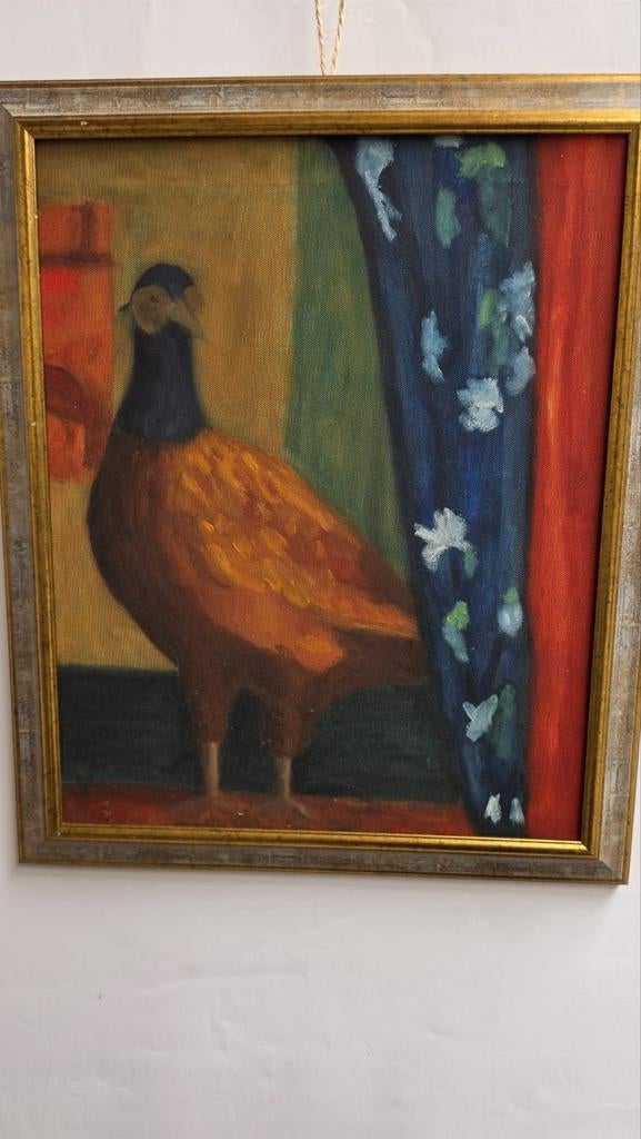 Expressionistisch Schilderij met Fazant | J. Engelen, Ophalen of Verzenden