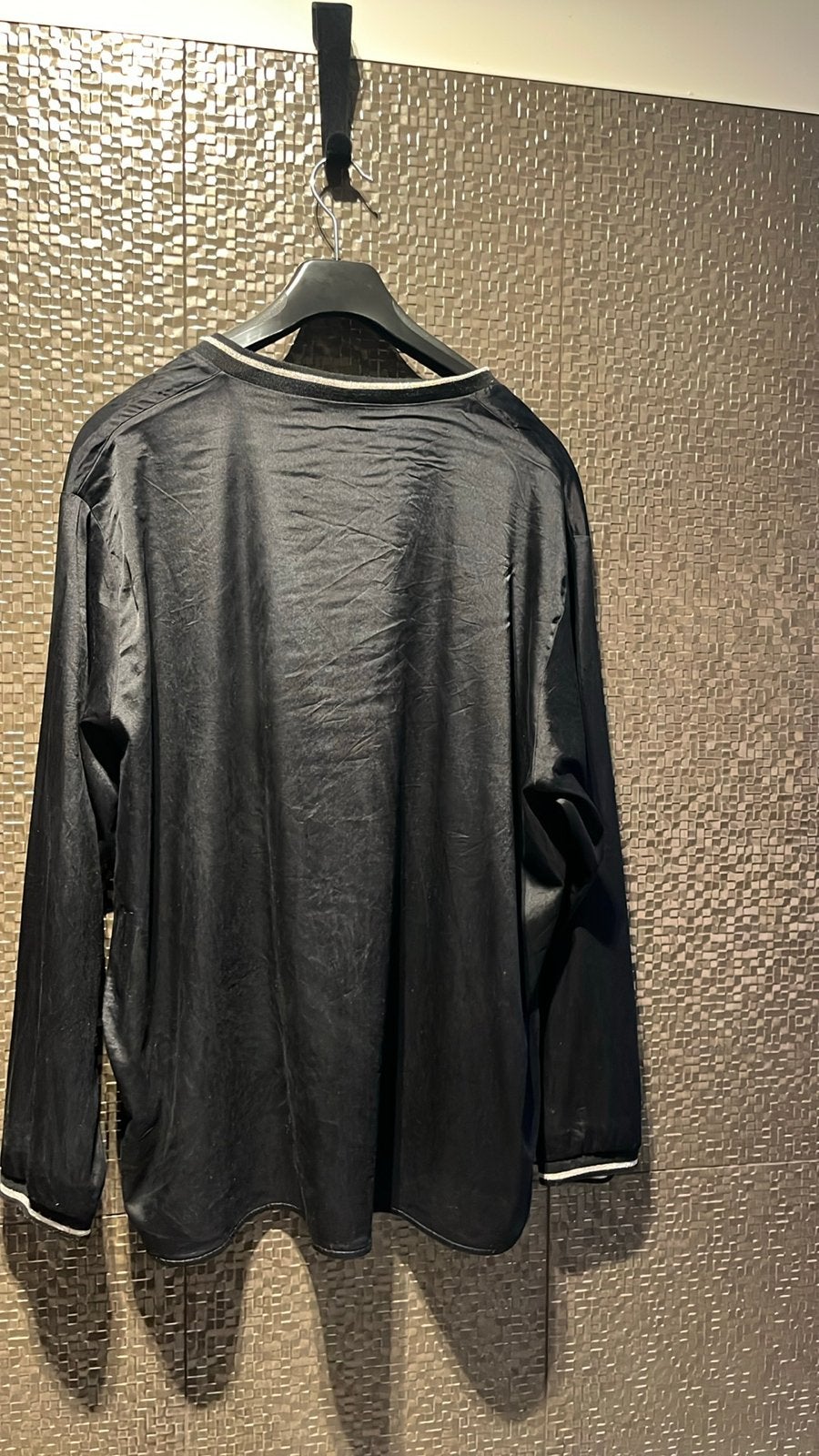 Zijden Blouse Zwart Maat 46 1919, Kleding | Dames, Ophalen of Verzenden, Gedragen, Maat 46/48 (XL) of groter, Zwart