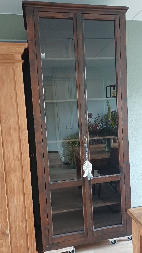 Buffet vitrine kast, Ophalen, 200 cm of meer, Teakhout, 50 tot 100 cm