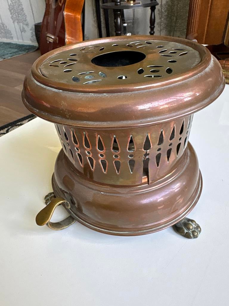 Antieke Koperen Rechaud, Ophalen of Verzenden, Koper
