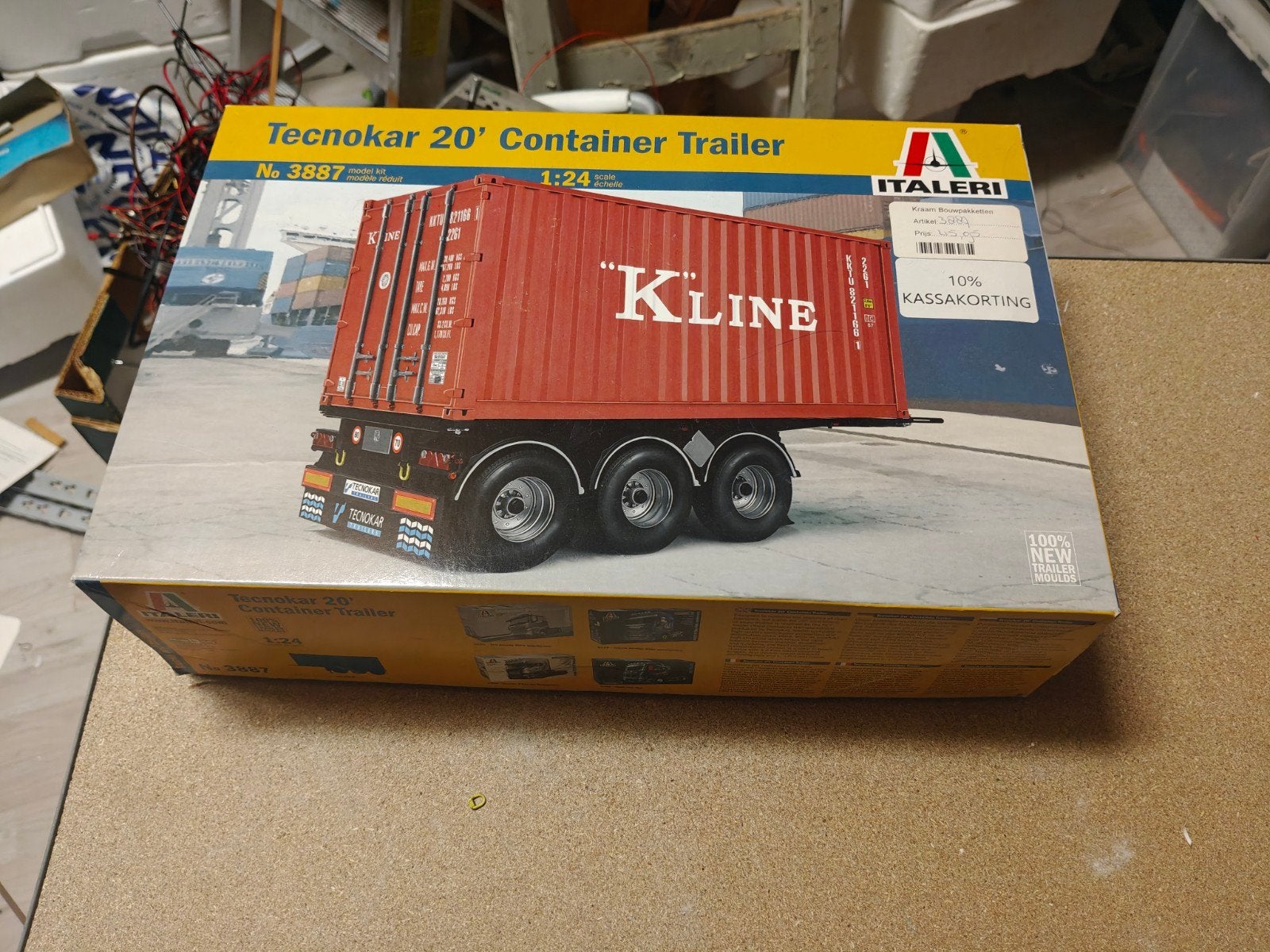 Italery nr 3887 1/24  20 voets' Container Trailer, Ophalen of Verzenden, Groter dan 1:32, Overige typen, Italeri
