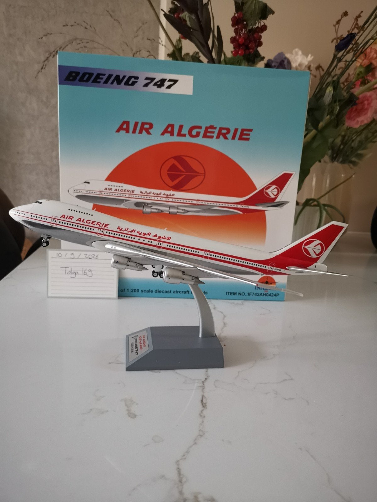Air Algérie 747-200 Inflight200 IF742AH0424P Reg. N747WR, Overige merken, 1:200 of kleiner, Nieuw, Ophalen of Verzenden